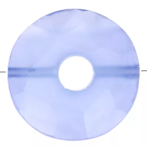 12mm faceted Donut bead - dyed gemstone - Blue Onyx x1