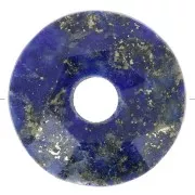 12mm faceted Donut bead - gemstone - Lapis lazuli x1