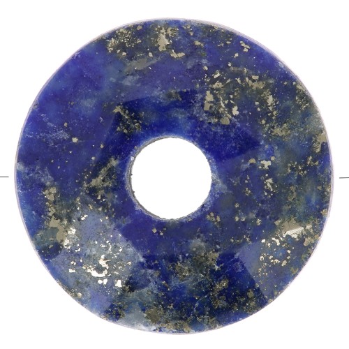 12mm faceted Donut bead - gemstone - Lapis lazuli x1