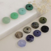 12mm faceted Donut bead - gemstone - Lapis lazuli x1