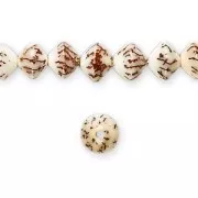 Betel nut Flat bicone 6x8mm Natural x 10