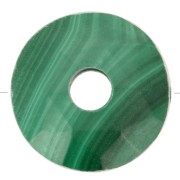 12mm faceted Donut bead - gemstone - Malachite x1