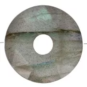 12mm faceted Donut bead - gemstone - Labradorite x1