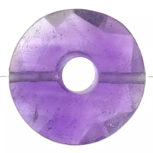12mm faceted Donut bead - gemstone - Amethyst x1