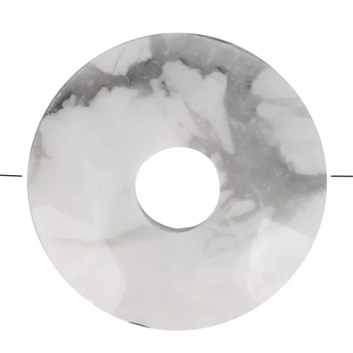 12mm faceted Donut bead - gemstone - Howlite x1