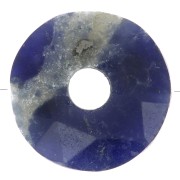 12mm faceted Donut bead - gemstone - Sodalite x1|raw }}