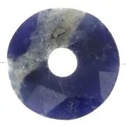 12mm faceted Donut bead - gemstone - Sodalite x1