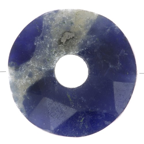 12mm faceted Donut bead - gemstone - Sodalite x1