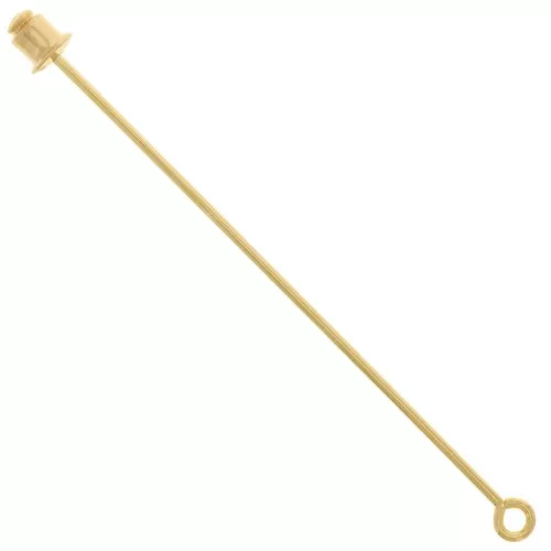 Brooch stick with loop 65mm gold tone x1