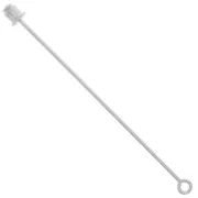 Brooch stick with loop 65mm Silver tone x1