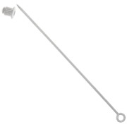 Brooch stick with loop 65mm Silver tone x1