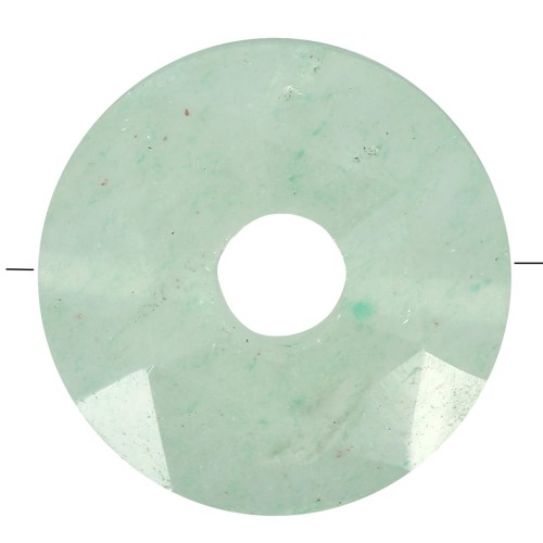 12mm faceted Donut bead - gemstone - Aventurine x1