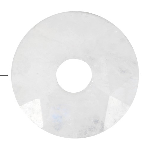 12mm faceted Donut bead - gemstone - Moonstone x1