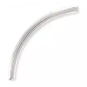 Metal tube 51x4mm silver tone x1