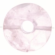 12mm faceted Donut bead - gemstone - Rose Quartz x1