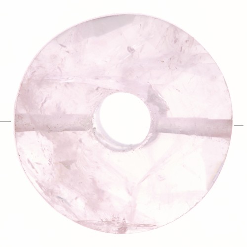 12mm faceted Donut bead - gemstone - Rose Quartz x1