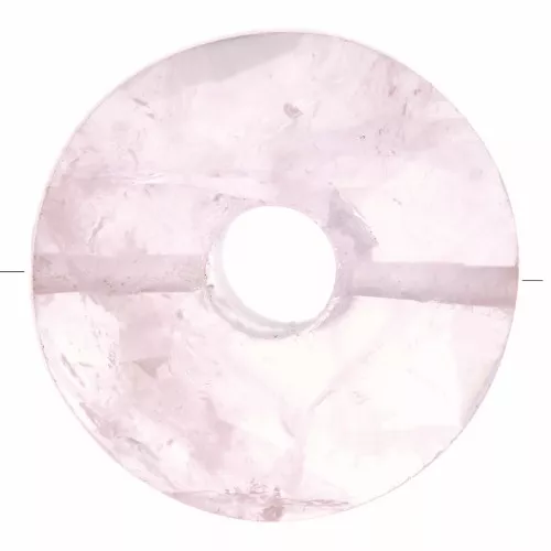 12mm faceted Donut bead - gemstone - Rose Quartz x1