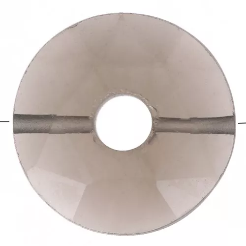 12mm faceted Donut bead - gemstone - Smoky quartz x1