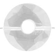 12mm faceted Donut bead - gemstone - Rock crystal x1