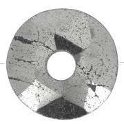 12mm faceted Donut bead - gemstone - Pyrite x1