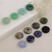 12mm faceted Donut bead - gemstone - Pyrite x1