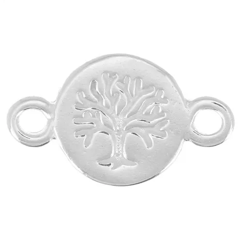13x8mm 925 Sterling Silver connector Tree of Life with 2 closed rings x1