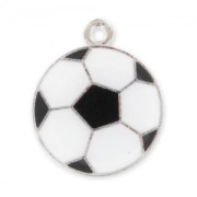 Pendant Enameled soccer ball 23mm Black/White x1