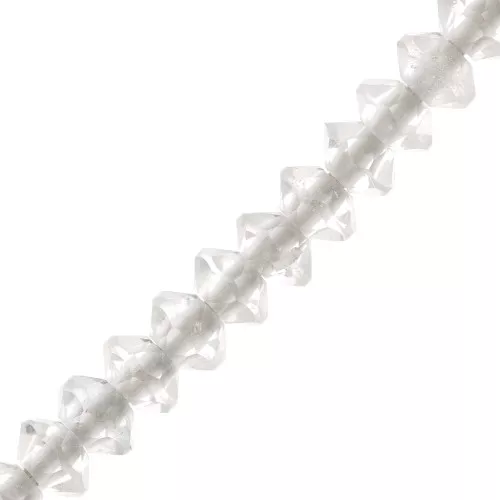 3x2mm Round faceted gemstone lentils - Rock crystal x20