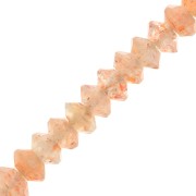 3x2mm Round faceted gemstone lentils - Sun Stone x20