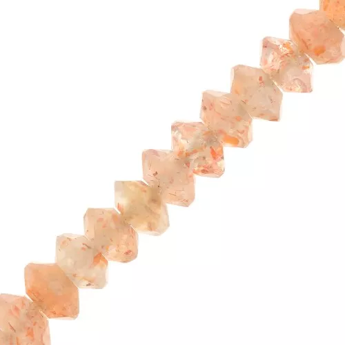 3x2mm Round faceted gemstone lentils - Sun Stone x20