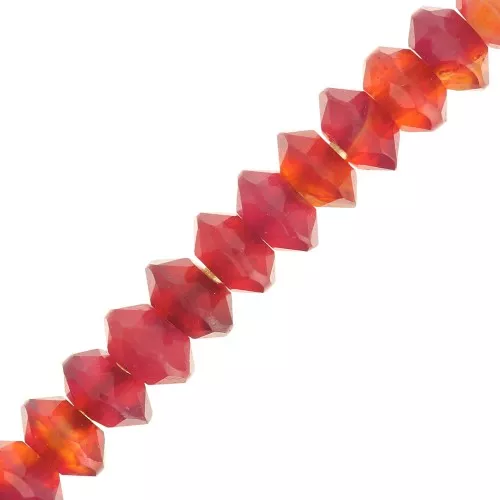 3x2mm Round faceted gemstone lentils - imitation Carnelian x20