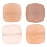 8mm Flat square gemstone bead - Peach Moonstone x1