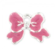 Enamelled charm knot  11mm Rose x1|raw }}