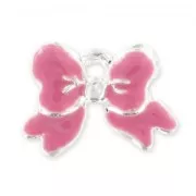 Enamelled charm knot  11mm Rose x1