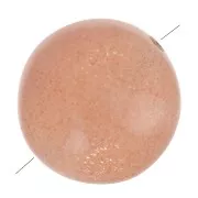 8mm Round flat gemstone bead - Peach Moonstone x1