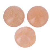 8mm Round flat gemstone bead - Peach Moonstone x1