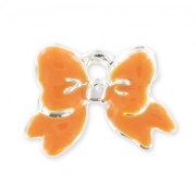 Enamelled charm knot  11mm Orange x1|raw }}