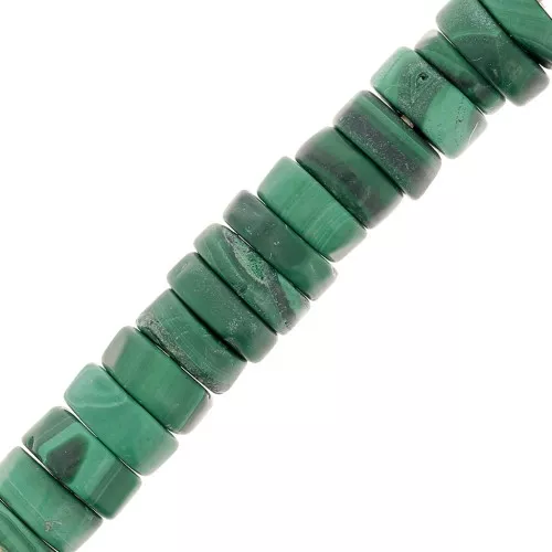 Heishi gemstone beads 6x2 mm - Malachite x20