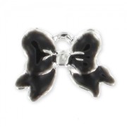Enamelled charm knot  11mm Black x1|raw }}