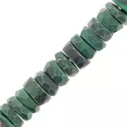 5.5x2mm Round faceted beads - Heishi gemstone - Malachite x20