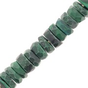 Heishi beads faceted rondelles - gemstone 5.5x2 mm - Malachite x20
