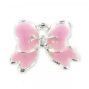 Enamelled charm knot  11mm Light Rose x1