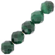 4mm Round faceted beads gemstone - Malachite x20