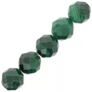 4mm Round faceted beads gemstone - Malachite x20