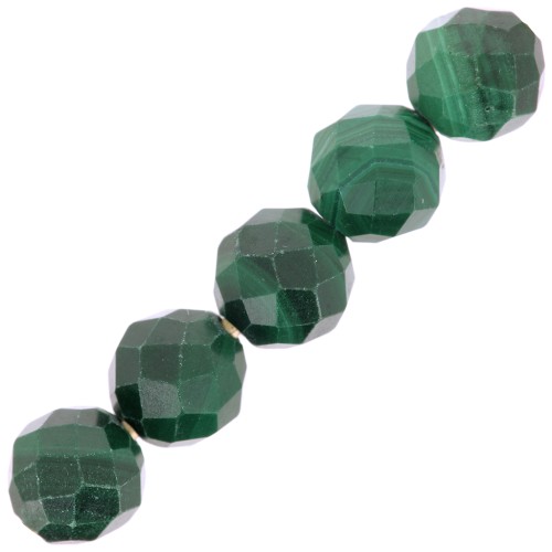 4mm Round faceted beads gemstone - Malachite x20