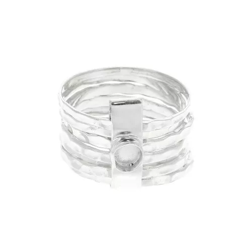 925 Sterling Silver Ring for 4mm cabochon - Size 58 x1