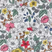 Liberty Tana Lawn Fabric - Bramble - White - Leaf Green - Red - Yellow x10cm