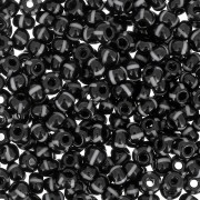 Preciosa Striped Seed Beads, 8/0, 3 mm - Black - White, 20 g