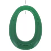 44x33mm Opaque resin oval pendant - Emerald green x1