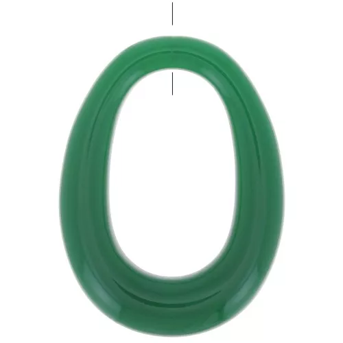 44x33mm Opaque resin oval pendant - Emerald green x1